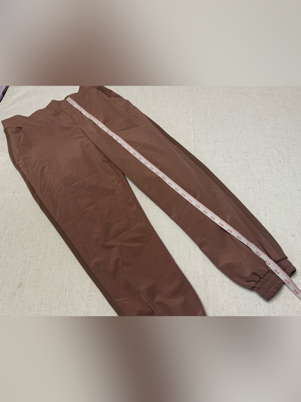 Women’s Brown Elastic-Waist Joggers - Picture 8 of 10